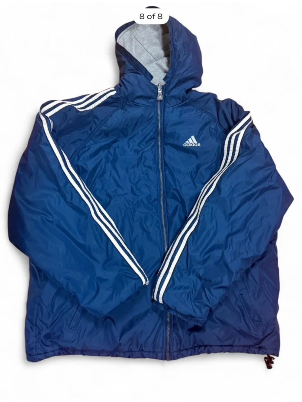 90s Vtg ADIDAS Reversible Jacket Bomber Fleece Lined Mens Sz XXL Windbreaker Y2K